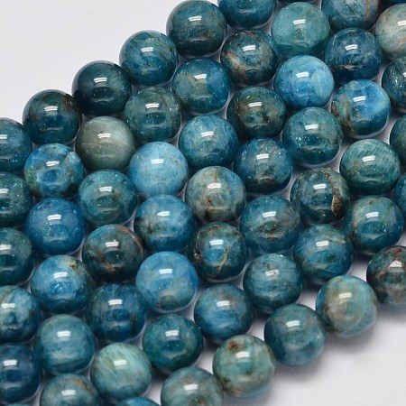 Natural Apatite Round Bead Strands G-M304-14-8mm-1
