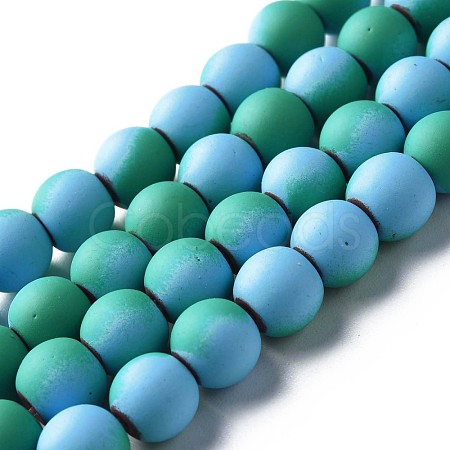 Spray Painted Non-magnetic Synthetic Hematite Beads Strands G-N337-01E-1