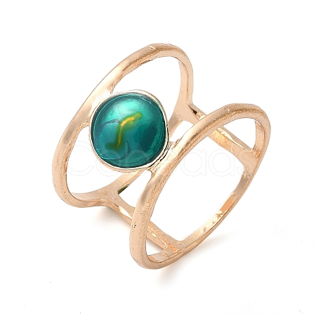 Alloy with Turquoise Round Finger Ring for Women FS-WGC40FF-03-1