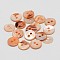 2-Hole Shell Flat Round Buttons, Coral, 10x1.5mm, Hole: 1.5mm, about 500pcs/bag