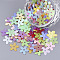 Ornament Accessories, PVC Plastic Paillette/Sequins Beads, Flower, Mixed Color, 9.5x9.5x0.4mm, Hole: 1.2mm, about 720pcs/bag