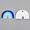 Food Grade Eco-Friendly Silicone Big Pendants, Rainbow, Medium Blue, 62x90x9mm, Hole: 7x9mm