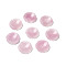 Natural Rose Quartz Worry Stones, Flower Shape, 37.5~38x38x7~7.5mm