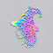 Ion Plating(IP) 201 Stainless Steel Pendants, Laser Cut, Witch, for Halloween, Rainbow Color, 43x30x1mm, Hole: 1.5mm