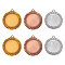 FINGERINSPIRE 6Pcs 3 Styles Alloy Pendant Cabochons Settings, Blank Medal Award Trophy Insert Holder, Mixed Color, Tray: 43~43.5mm, 66.5~67x60x2.5mm, Hole: 4.5mm, 2pcs/style