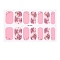 Full Cover Nail Stickers, 3D Nail Decals, Self-Adhesive, with Glass & Rhinestone & Plastic, for Nail Tips Decorations, Pink, 24x8.5~15mm, 24pcs/sheets