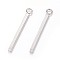 Tarnish Resistant 304 Stainless Steel Pendants, Rectangle/Bar, Stainless Steel Color, 33x1.5x1.5mm, Hole: 2mm