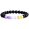 Acrylic Round Beaded Stretch Bracelet for Women, Lilac, Inner Diameter: 2-1/8 inch(5.3cm)