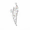 Plum Blossom with Branch Resin Brooch with Imitation Pearl, Crystal Rhinestone Flower Lapel Pin for Backpack Clothes, Nickel Free & Lead Free, Platinum, 25x62x15mm, Pin: 0.8mm