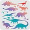 Large Plastic Reusable Drawing Painting Stencils Templates, for Painting on Scrapbook Fabric Tiles Floor Furniture Wood, Rectangle, Dinosaur Pattern, 297x210mm