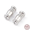 Anti-Tarnish Rhodium Plated 925 Sterling Silver Screw Clasps, Twist Clasps, Column, Platinum, 11x5mm, Hole: 0.9mm