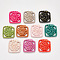 Resin Pendants, Imitation Woven Rattan Pattern, Rhombus, Mixed Color, 40x38.5x4mm