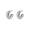 Stainless Steel C-shape Hoop Earrings for Women