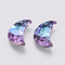 K9 Glass Rhinestone Pendants, Imitation Austrian Crystal, Faceted, Moon, Violet, 30x19.5~20x8~9mm, Hole: 1.6mm