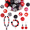 PandaHall Elite 1 Set Mixed Style Acrylic Round Beads Sets, Red, 19~20mm, Hole: 2mm, about 50pcs/bag