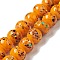 Handmade Lampwork Beads Strand, Round, Orange, 10x9~10mm, Hole: 1.2mm, about 40pcs/strand, 14.76 inch(37.5cm)