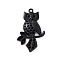 Alloy Pendants, Electrophoresis Black, Owl, 51x31x4mm, Hole: 2.7mm