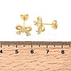 Bowknot Brass Micro Pave Clear Cubic Zirconia Stud Earrings for Women LS-EJEW-G460-03G-5