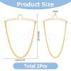 2Pcs 2 Colors Brass Button Attachment Tie Clips AJEW-HS0001-13B-2