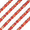 1 Strand Dyed Natural Red Banded Agate/Striped Agate Beads Strands G-TA0003-36-2