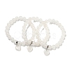 8.5mm Round Natural Quartz Crystal Rock Crystal Beaded Stretch Bracelets BJEW-C074-01N-2
