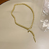 Adjustable Brass Snake Lariat Necklaces for Women FS-WGAF582-01-2