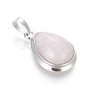 Natural Rose Quartz Pendants G-L512-C22-2