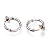 Tarnish Resistant 304 Stainless Steel Retractable Clip-on Hoop Earrings STAS-O135-01F-2