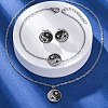 Yin-yang 304 Stainless Steel Rhinestone Pendant Necklaces & Bracelets & Stud Earrings Sets for Women SJEW-C004-17P-2