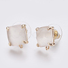 Faceted Glass Stud Earring Findings GLAA-F084-C13-1