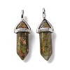Natural Unakite Pointed Pendants G-K329-39P-2