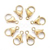 Ion Plating(IP) 304 Stainless Steel Lobster Claw Clasps STAS-H353-F-02G-1