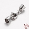 Rhodium Plated 925 Sterling Silver Lobster Claw Clasps STER-P005-01-4