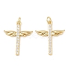 Brass Micro Pave Cubic Zirconia Pendants KK-G544-22G-1