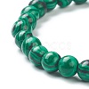 Synthetic Malachite Beaded Stretch Bracelets BJEW-A117-B-16-3