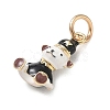 Alloy Enamel Pendants AL-CBA68FA-09B-G-2