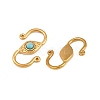 304 Stainless & Synthetic Turquoise S-Hook Clasps SA-CBA3073-02G-03-2