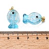 Handmade Dichroic Foil Lampwork Pendants X2-DICH-G001-01G-07-3