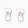 Brass Dangle Stud Earrings EJEW-F194-01P-NF-2