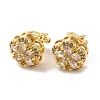 Rack Plating Real 18K Gold Plated Brass Sunflower Clip-on Earrings EJEW-B034-08G-1