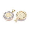 Religion Brass Micro Pave Clear Cubic Zirconia Pendants KK-N287-44GP-02-2