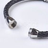 Men's Braided Leather Cord Bracelets BJEW-P194-11-2