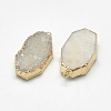 Natural Druzy Agate Pendants G-Q494-60-2