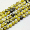 Natural Yellow Turquoise(Jasper) Beads Strands GSR6mmC007-3
