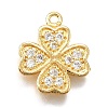 Brass Micro Pave Cubic Zirconia Pendants KK-D385-02G-01-1