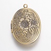 Brass Locket Pendants KK-N0116-048AB-1