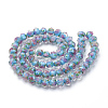 Handmade Gold Sand Lampwork Beads Strands LAMP-R141-8mm-06-3