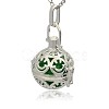 Silver Color Plated Brass Hollow Round Cage Pendants KK-J216-13S-2