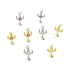 8Pcs 4 Styles Brass Micro Pave Cubic Zirconia Pendants KK-CJ0004-23-8