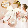 1Pc Big Bowknot Polyester Hair Barrettes & 6Pcs Butterfly Iron Alligator Hair Clips OHAR-GA0001-04-3